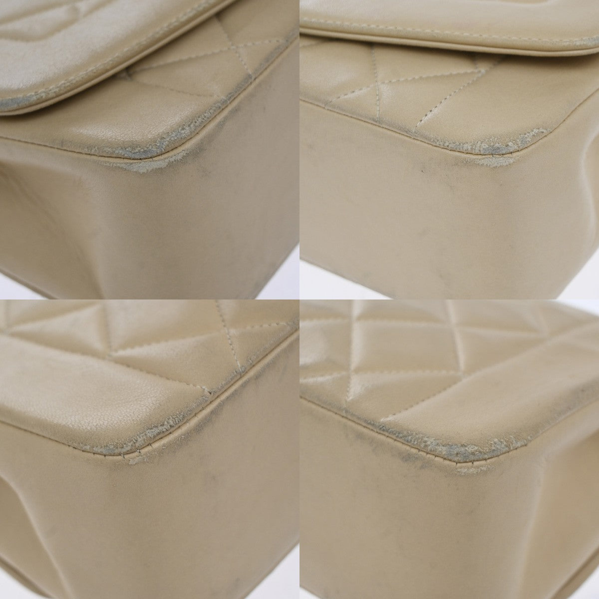 Chanel Diana Flap Bag Quilted Lambskin Beige Leather Shoulder Bag Bag