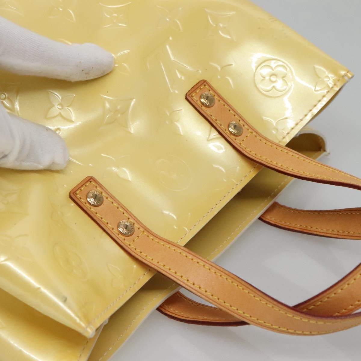 Louis Vuitton Reade Handbag Monogram Vernis Ecru Patent_Leather Bag
