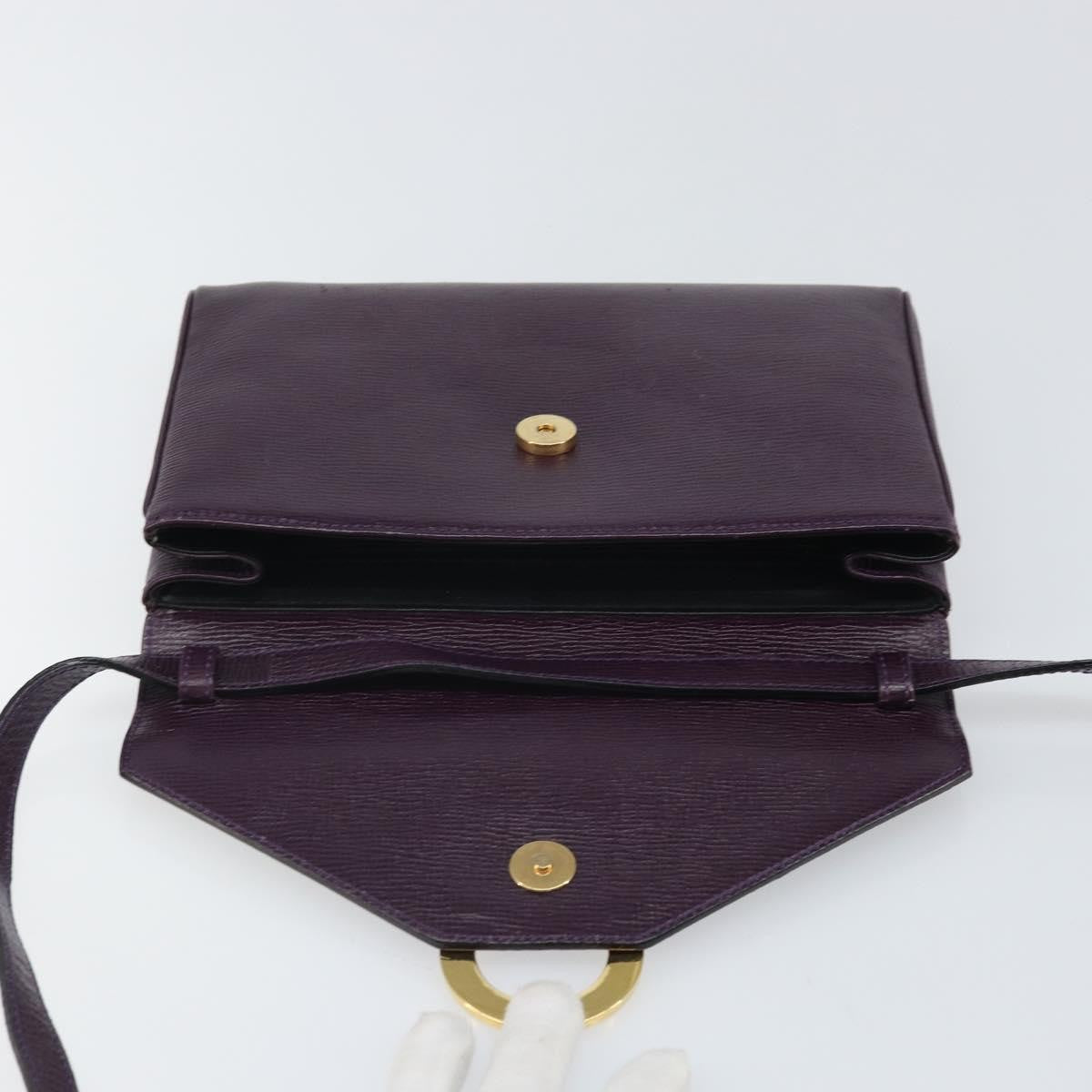 Celine Circle Logo Shoulder Bag Leather Purple Leather Shoulder Bag Bag