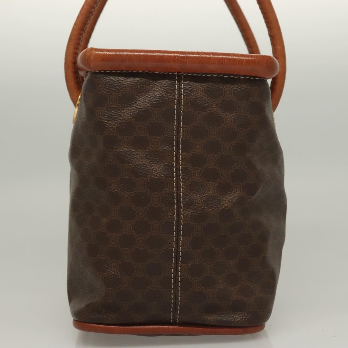 Celine Macadam Handbag Macadam With Leather Brown Canvas Handbag