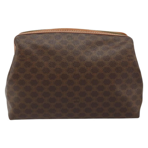 Celine Macadam Pochette Canvas And Leather Brown Canvas Clutche & Pouche Bag