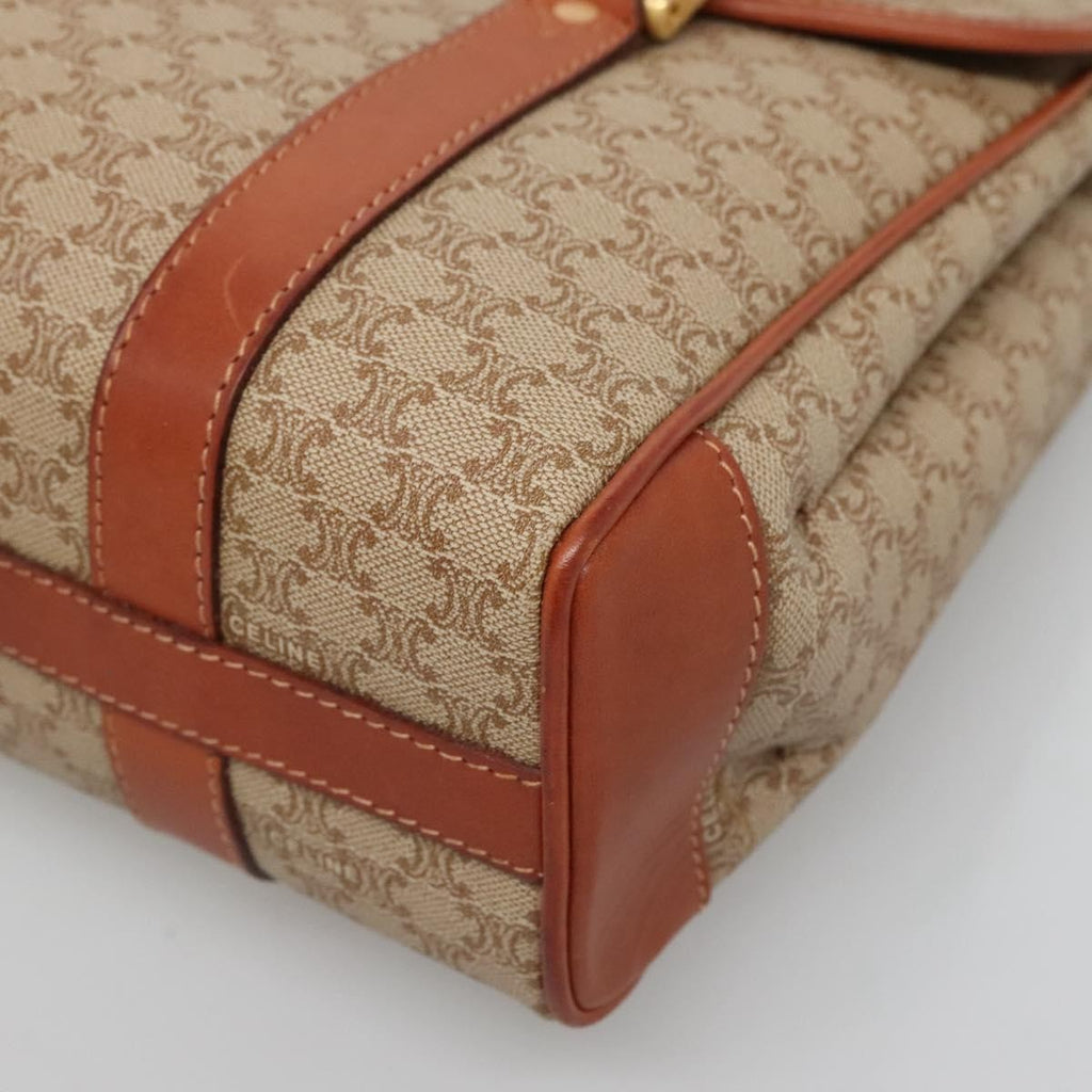 Celine Vintage Macadam Handbag Canvas And Leather Beige Canvas Handbag