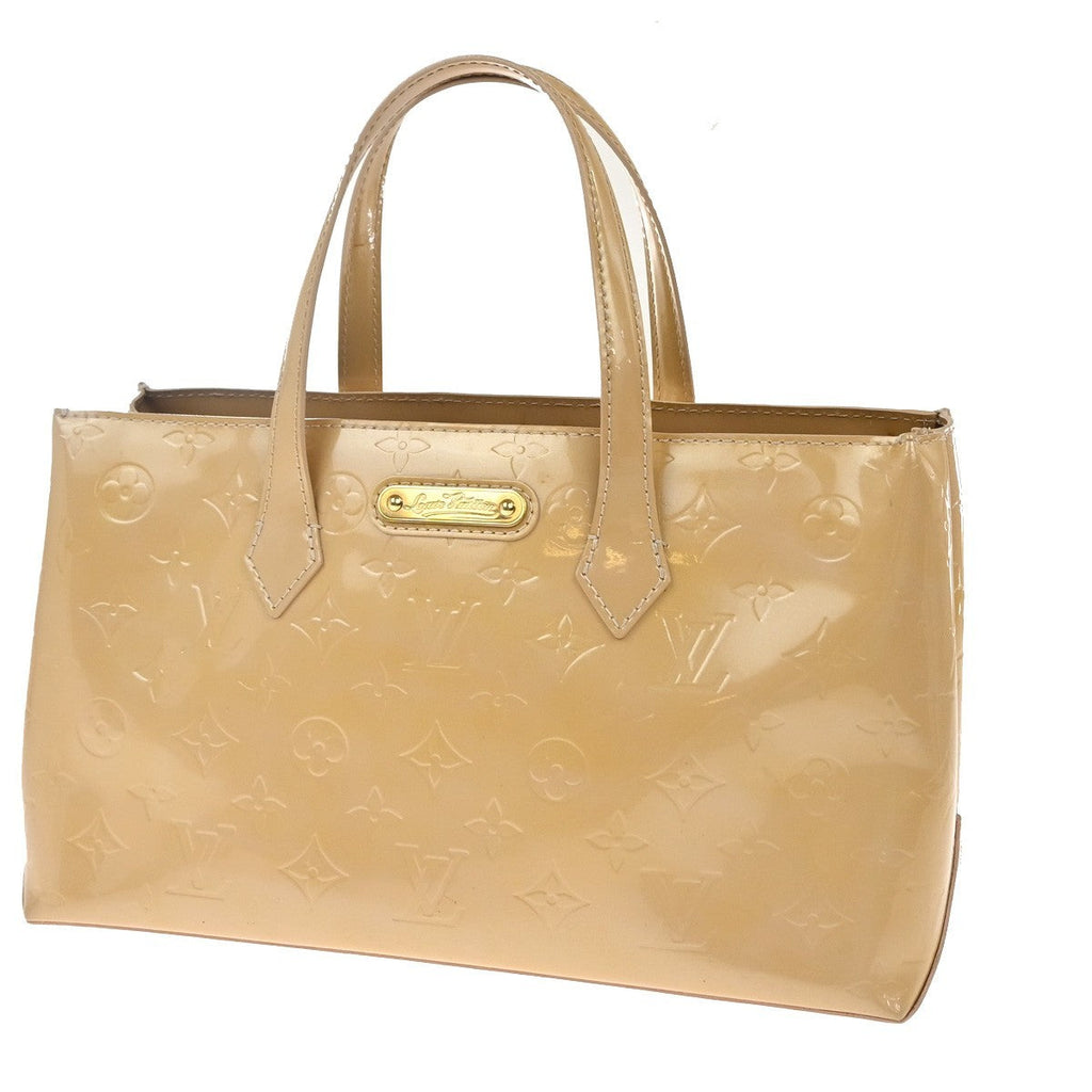 Louis Vuitton Wilshire Handbag Monogram Vernis Beige Patent_Leather Handbag