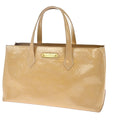 Louis Vuitton Wilshire Handbag Monogram Vernis Beige Patent_Leather Handbag