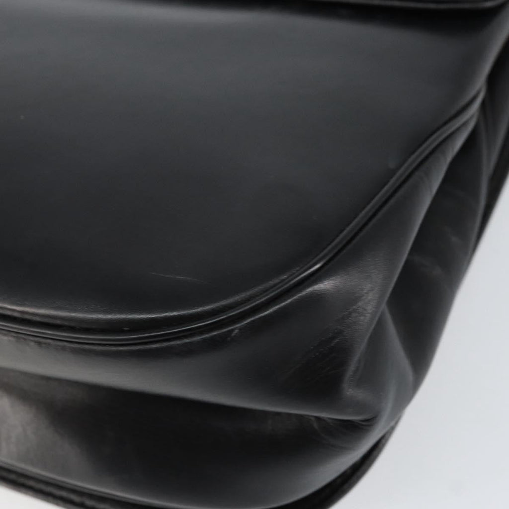 Christian Dior Vintage Chain Flap Shoulder Bag Leather Black Leather Shoulder Bag Bag (Pre-Owned)