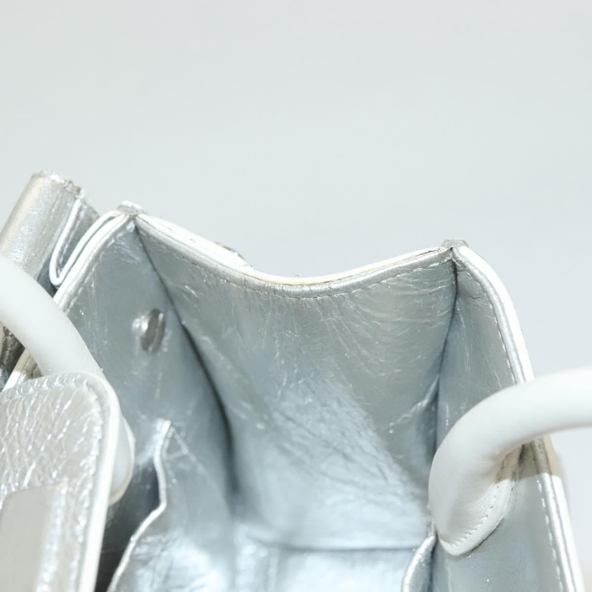 Christian Dior Diorever Bag Leather Silver Leather Bag (Pre-Owned)
