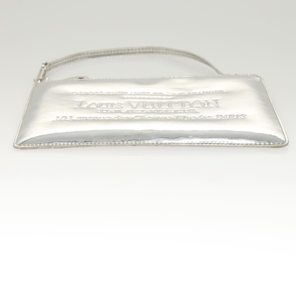 Louis Vuitton Pochette Plate Monogram Mirror Silver Patent_Leather Clutche & Pouche Bag