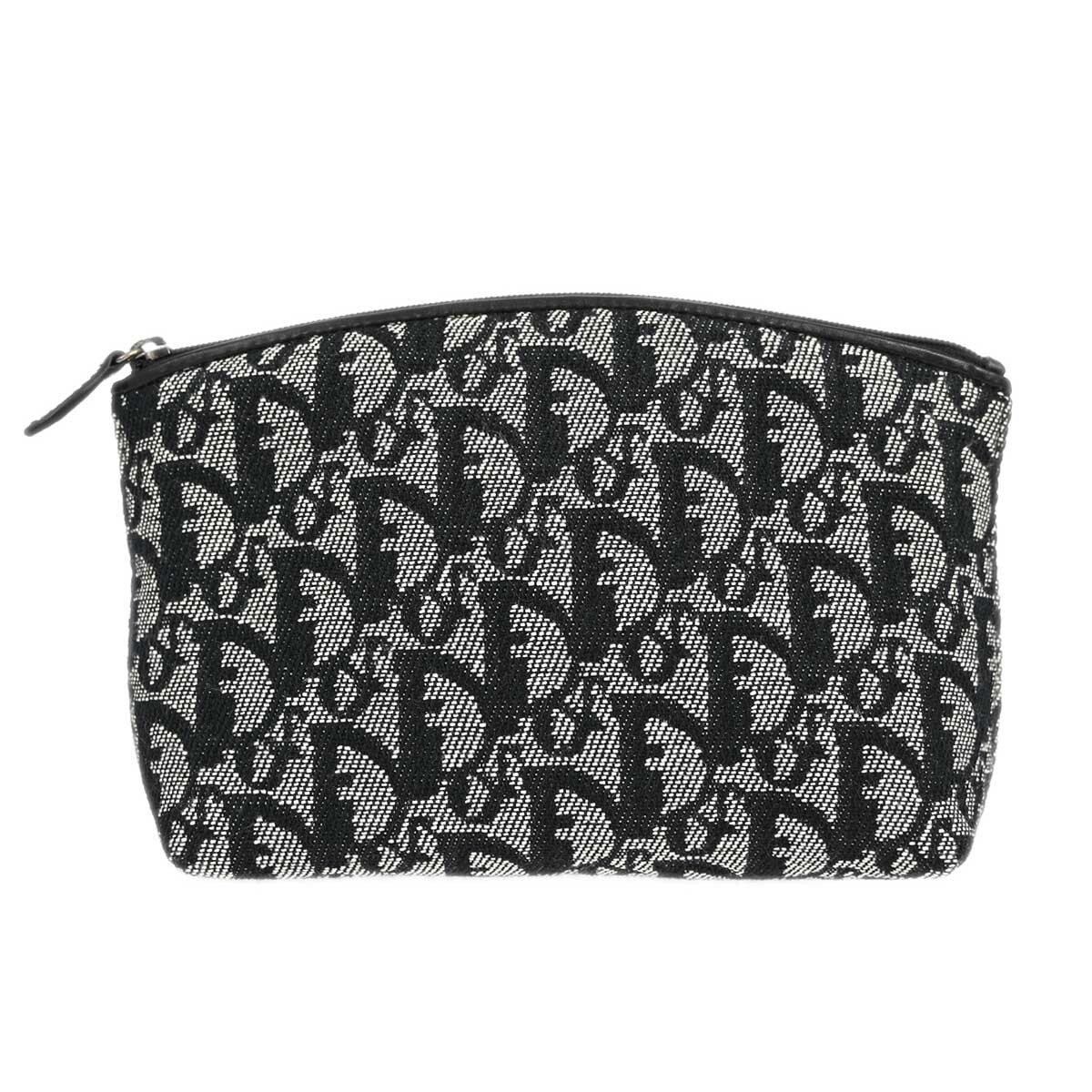 Christian Dior Vintage Trotter Pouch Diorissimo Canvas Gray Canvas Clutche & Pouche Bag (Pre-Owned)