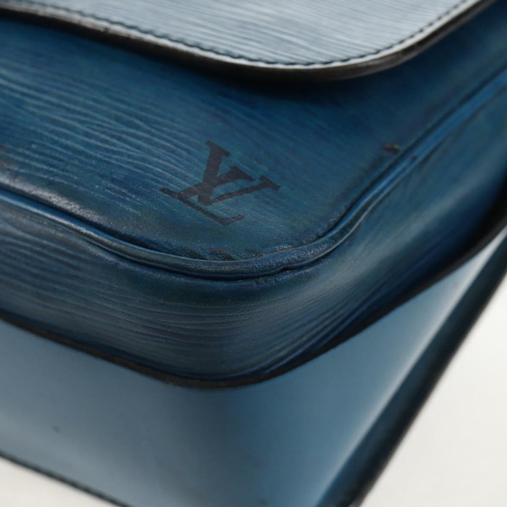 Louis Vuitton Cartouchiere Handbag Epi Leather Blue Leather Shoulder Bag