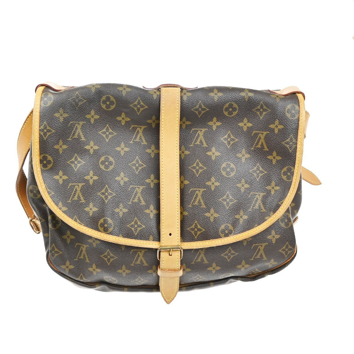Louis Vuitton Saumur Handbag Monogram Canvas Brown Canvas Shoulder Bag