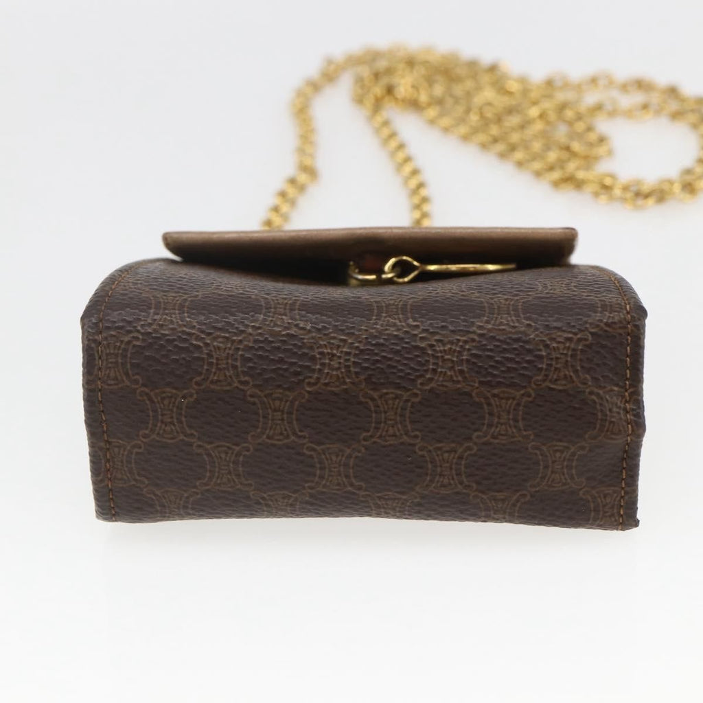 Celine Vintage Macadam Shoulder Bag Canvas And Leather Brown Canvas Shoulder Bag Bag
