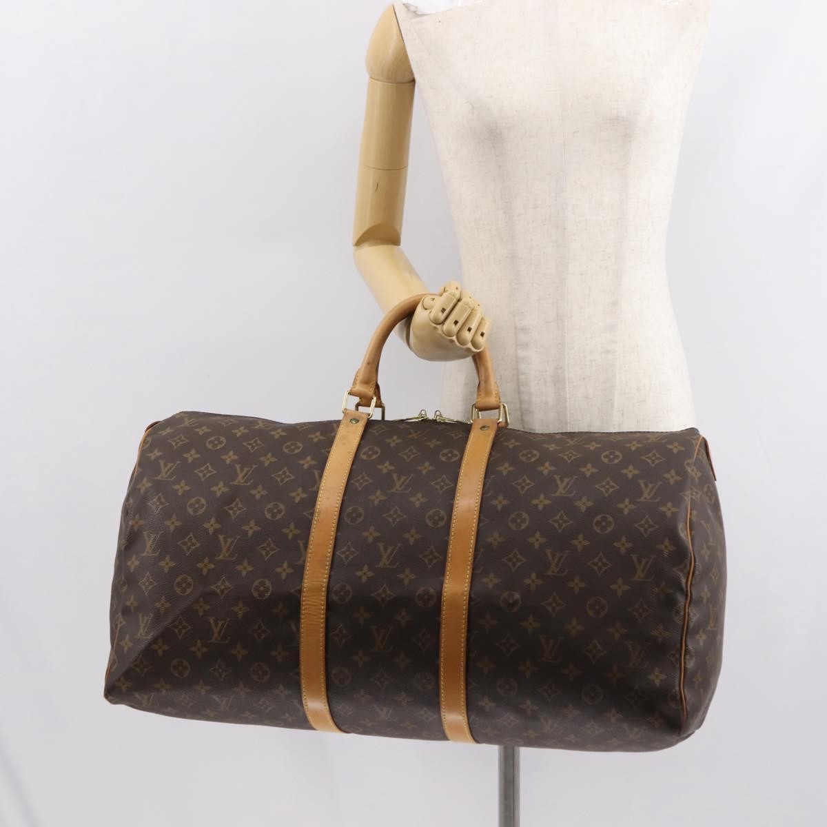 Louis Vuitton Keepall Bag Monogram Canvas Brown Canvas Travel Bag