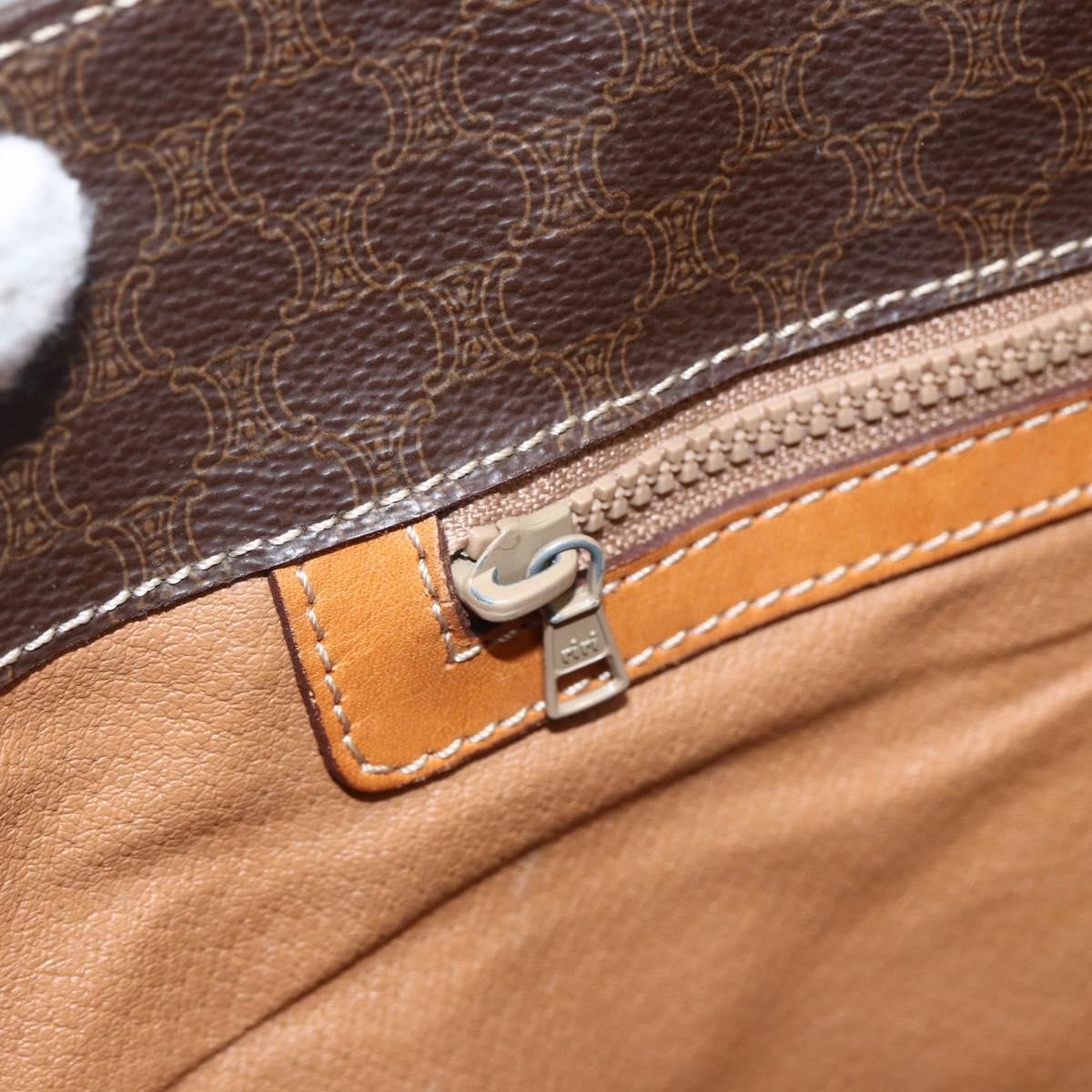 Celine Vintage Macadam Tote Bag Canvas Brown Canvas Tote Bag Bag