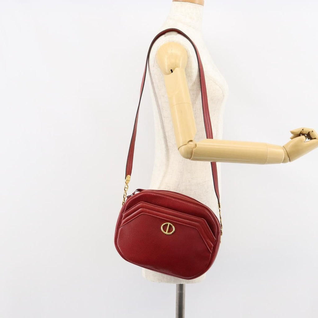 Christian Dior Vintage Shoulder Bag Leather Red Leather Shoulder Bag Bag (Pre-Owned)