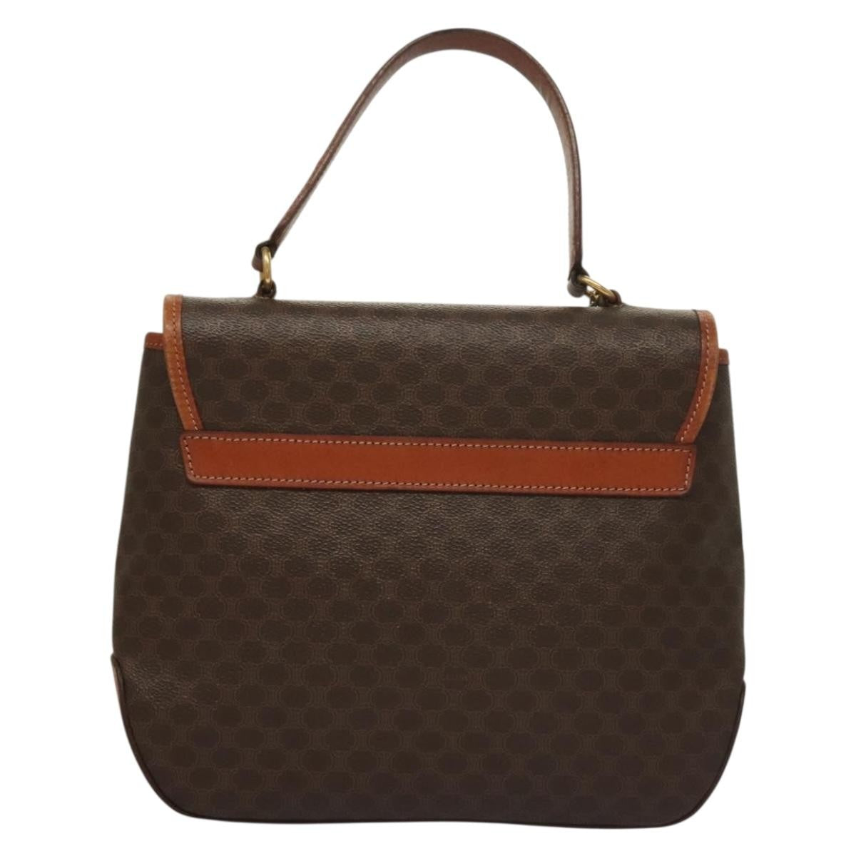 Celine Triomphe Vintage Handbag Macadam Canvas Brown Canvas Bag