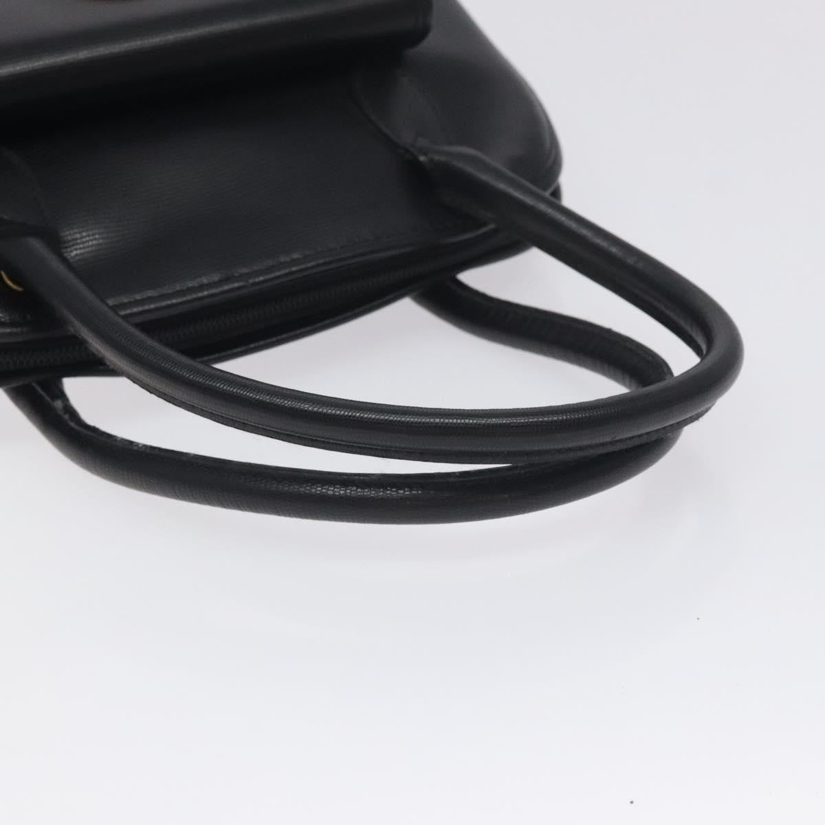 Celine Circle Logo Handbag Leather Black Leather Bag