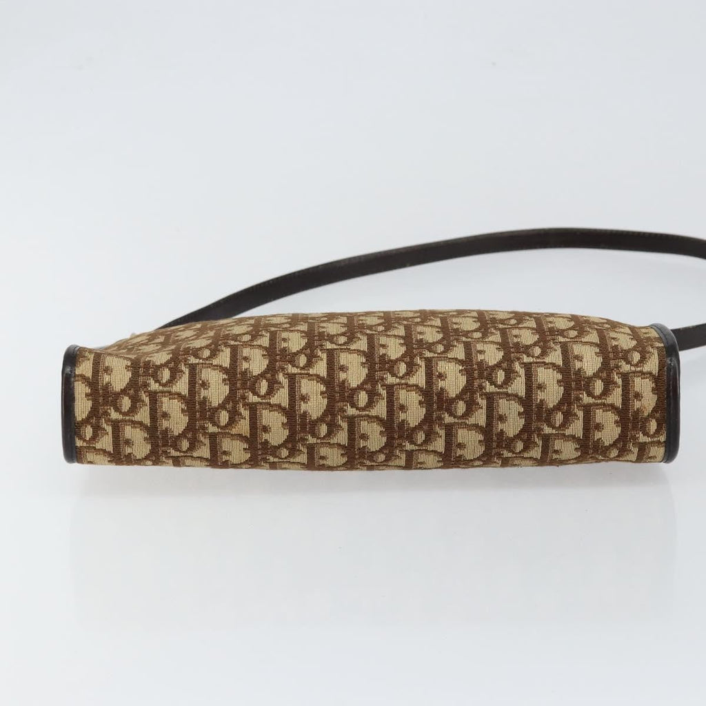 Christian Dior Vintage Trotter Shoulder Bag Canvas Brown Canvas Bag (Pre-Owned)