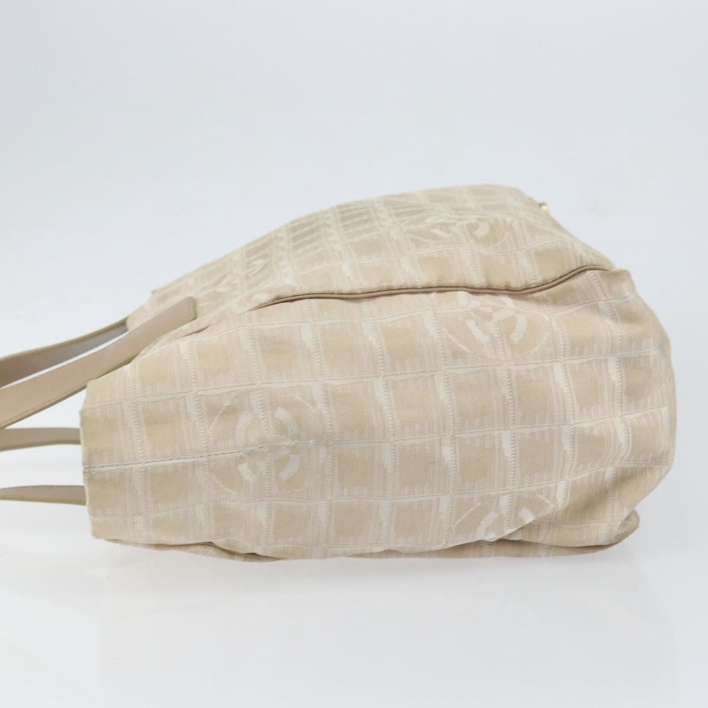 Chanel Travel Line Tote Nylon Beige Nylon Tote Bag Bag