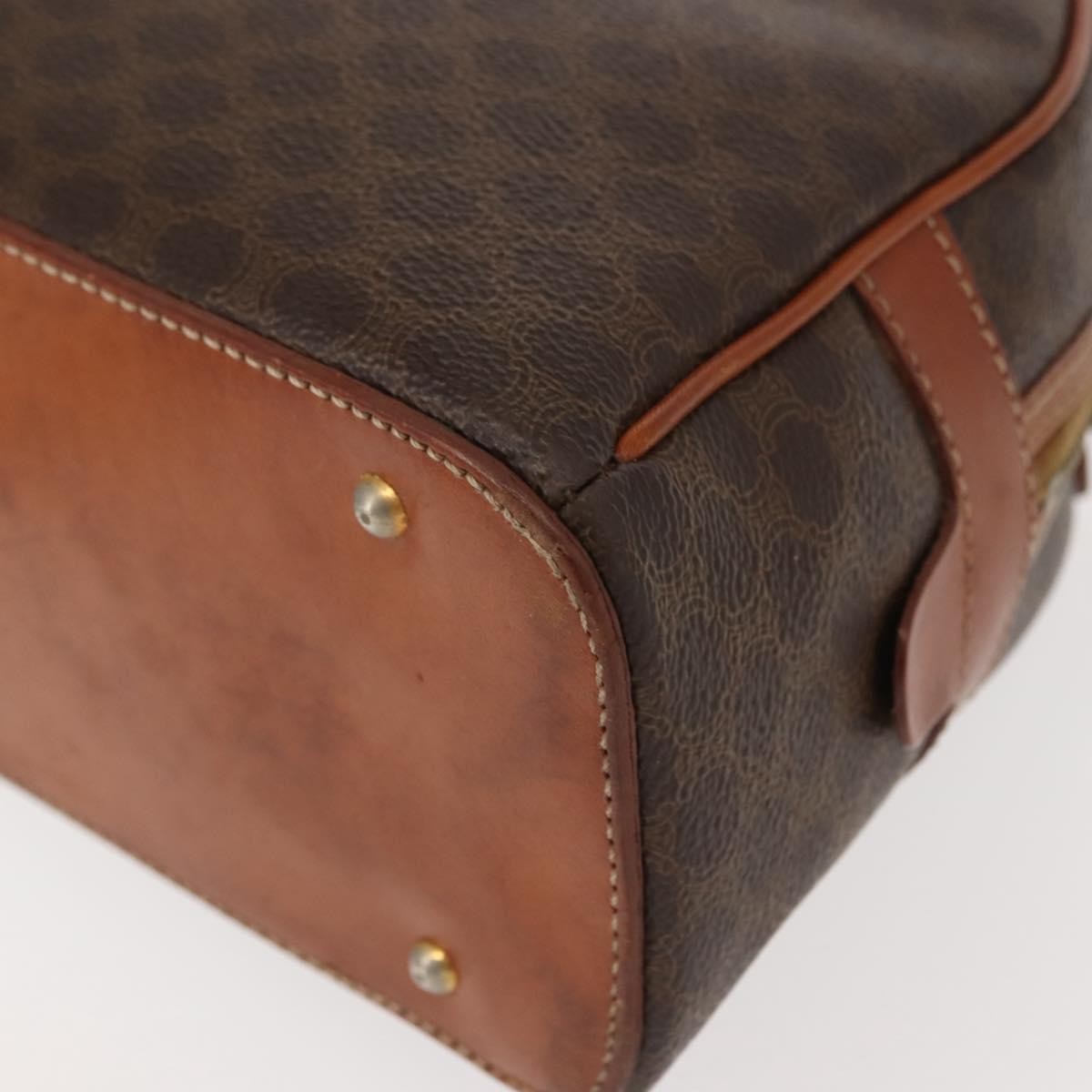 Celine Vintage Macadam Handbag Canvas And Leather Brown Canvas Handbag