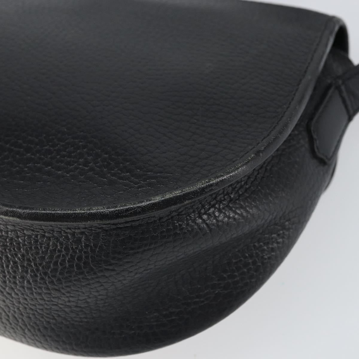 Christian Dior Vintage Cd Logo Shoulder Bag Leather Black Leather Shoulder Bag Bag (Pre-Owned)