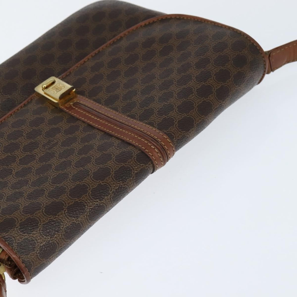 Celine Macadam Shoulder Bag Pvc Leather Brown Pvc Shoulder Bag Bag
