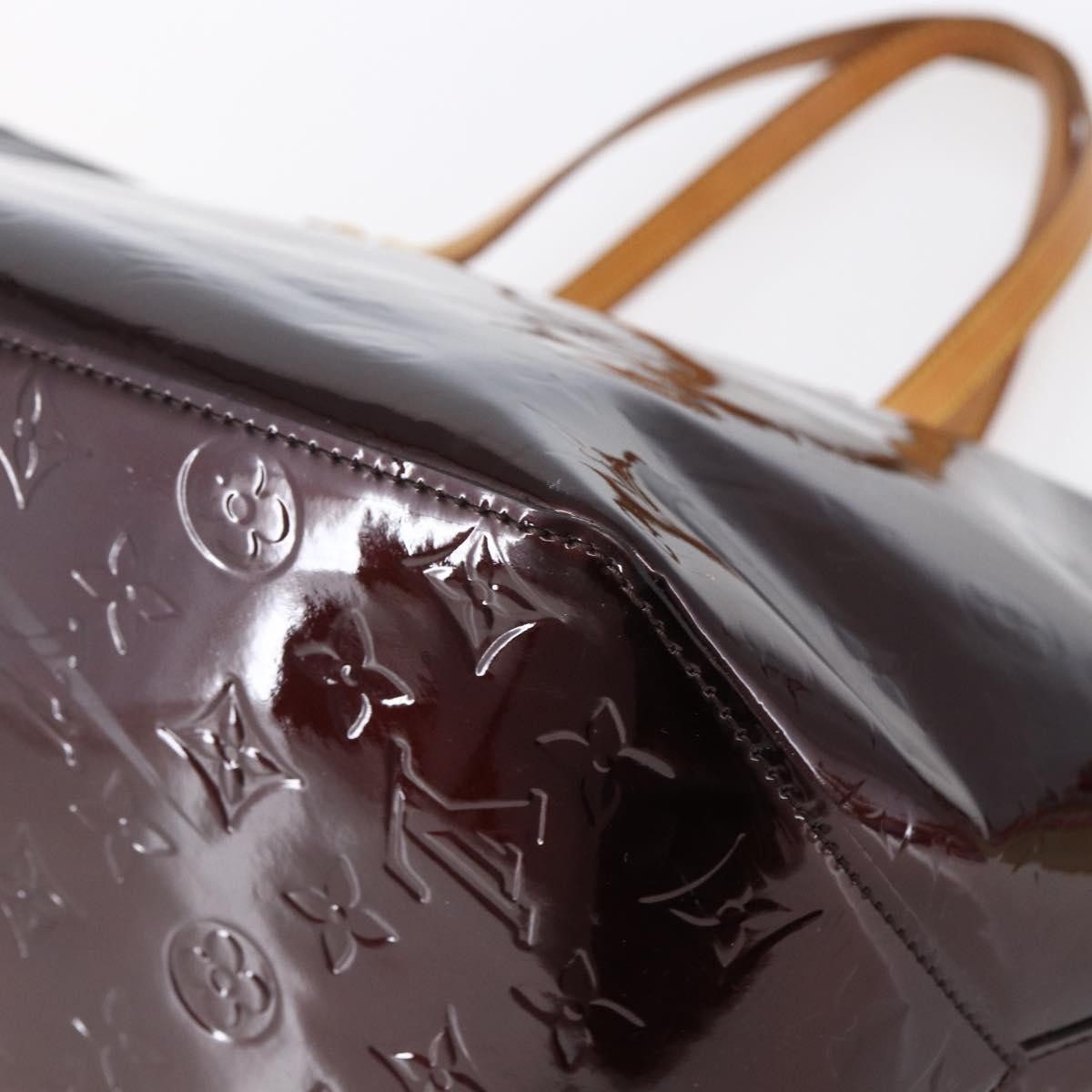 Louis Vuitton Bellevue Handbag Monogram Vernis Purple Patent_Leather Tote Bag