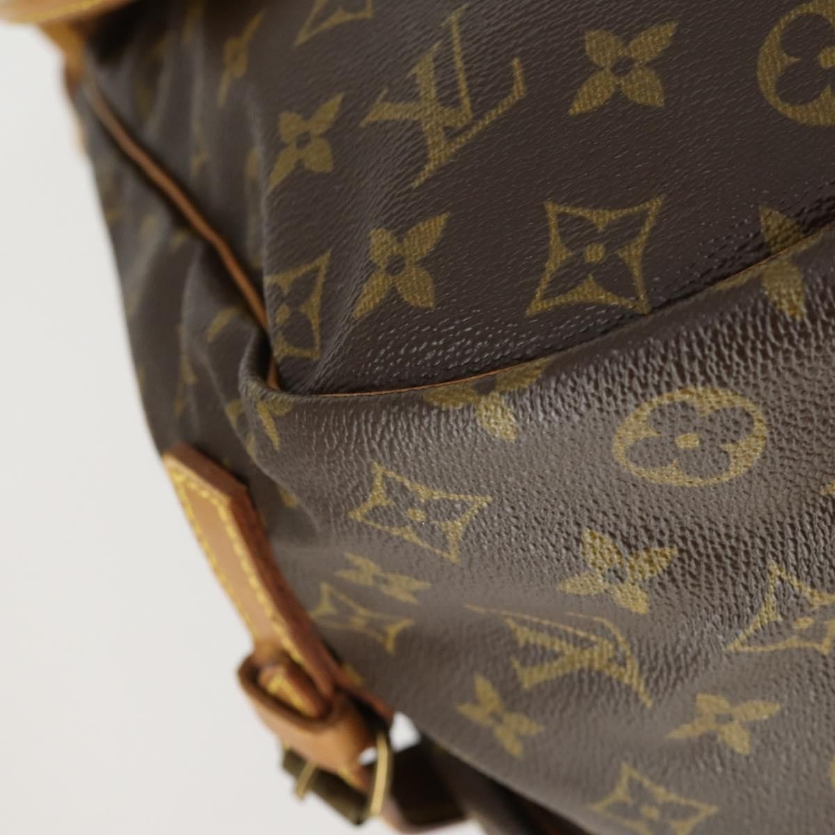 Louis Vuitton Saumur Handbag Monogram Canvas Brown Canvas Shoulder Bag