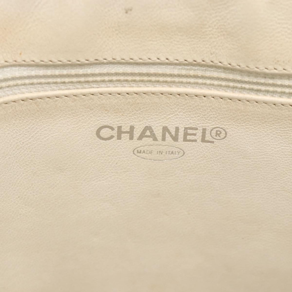 Chanel Chocolate Bar Shopping Tote Quilted Patent Beige Patent_Leather Shoulder Bag Bag