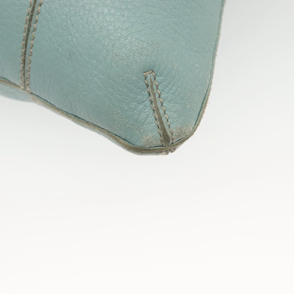 Bottega Veneta Front Zip Hobo Leather Blue Leather Bag