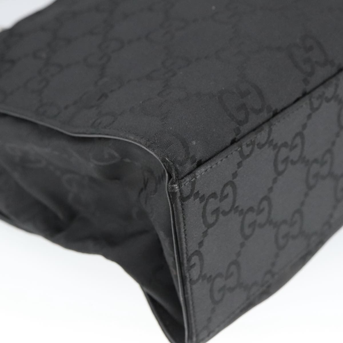 Gucci Vintage Bamboo Handle Tote Gg Nylon Black Nylon Tote Bag Bag (Pre-Owned)