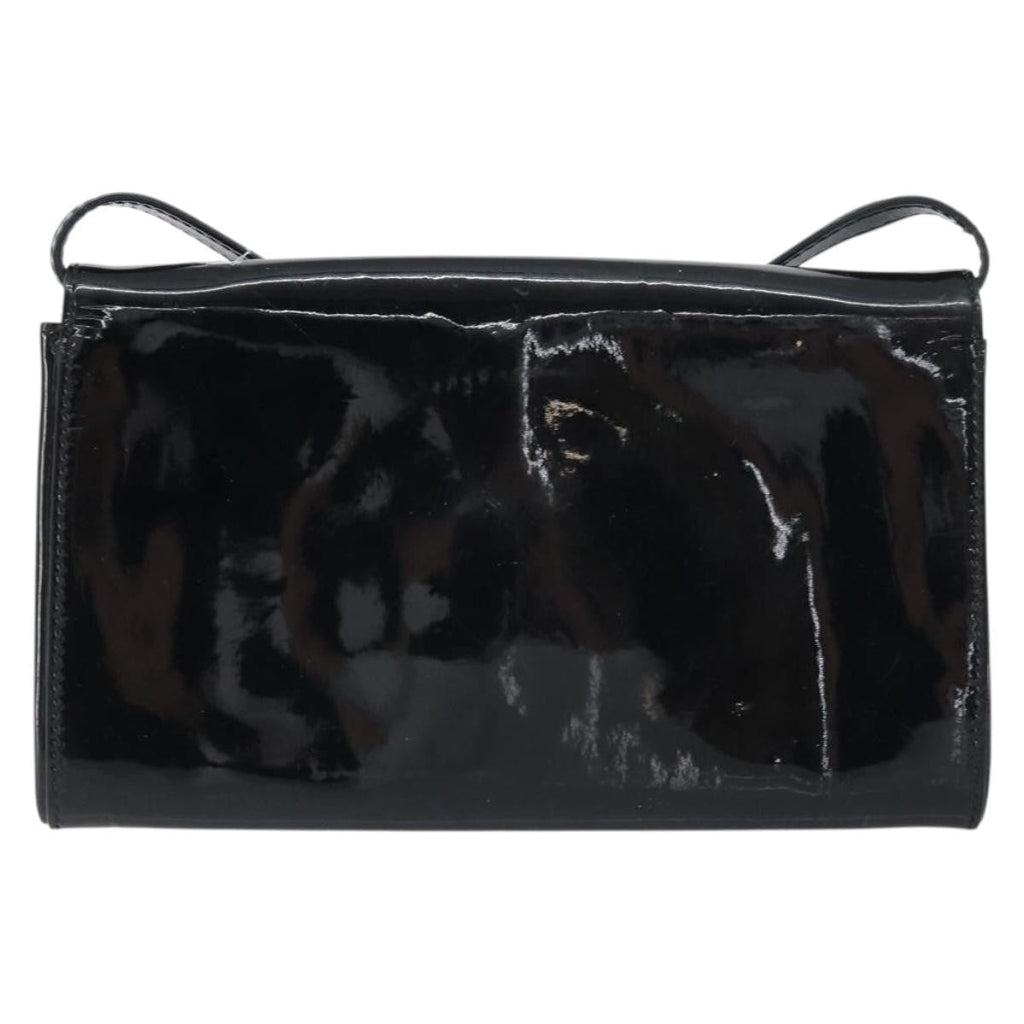 Fendi Vintage Shoulder Bag Enamel Black Patent_Leather Shoulder Bag Bag