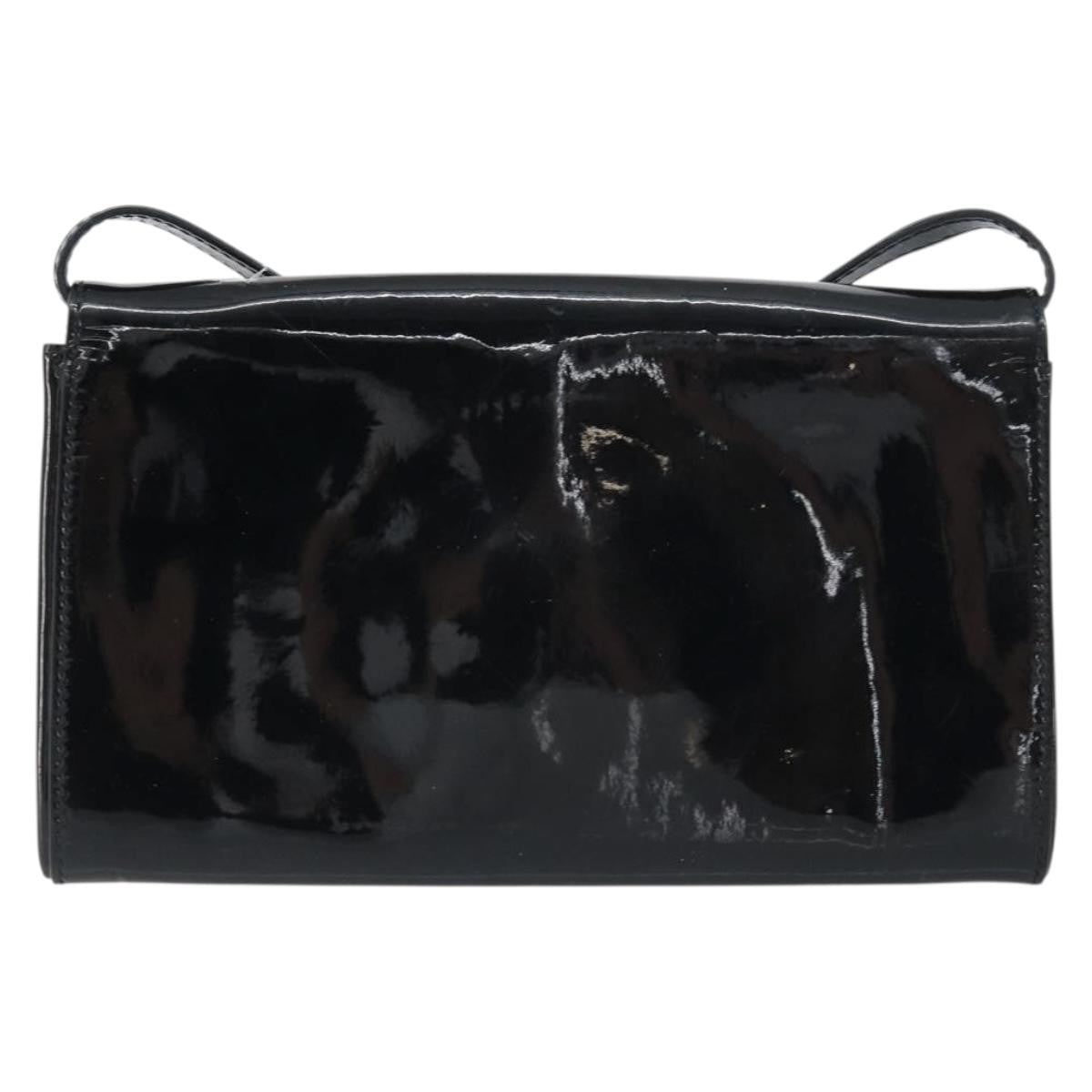 Fendi Vintage Shoulder Bag Enamel Black Patent_Leather Shoulder Bag Bag