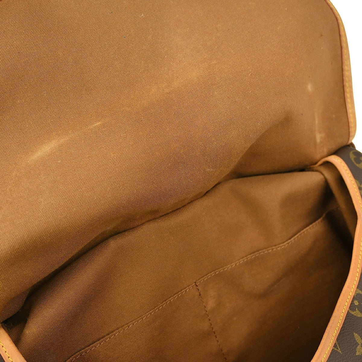 Louis Vuitton Saumur Handbag Monogram Canvas Brown Canvas Shoulder Bag