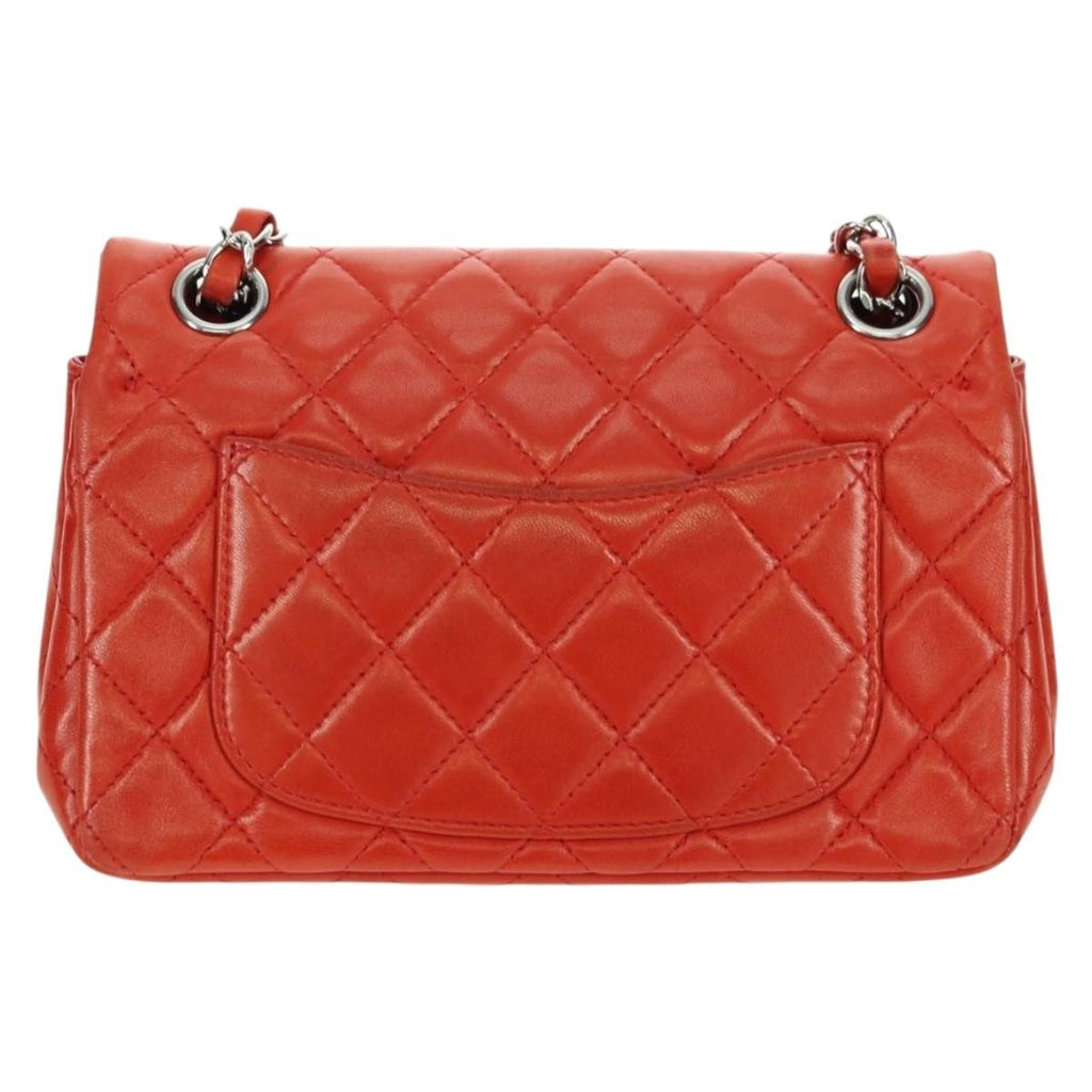 Chanel Flap Shoulder Bag Leather Red Leather Handbag