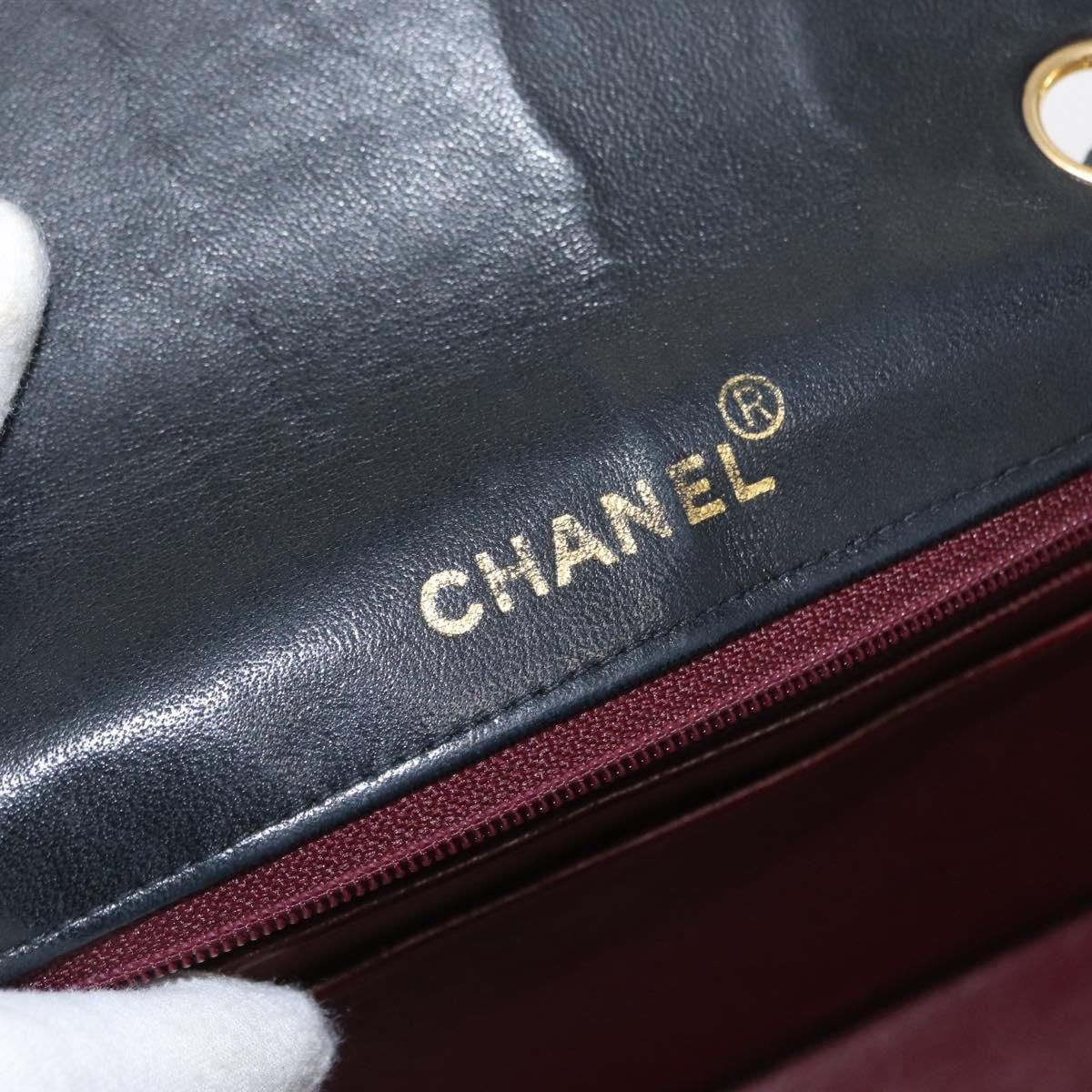 Chanel Vintage Mademoiselle Lock Trapezoid Flap Bag Quilted Lambskin Black Leather Shoulder Bag Bag