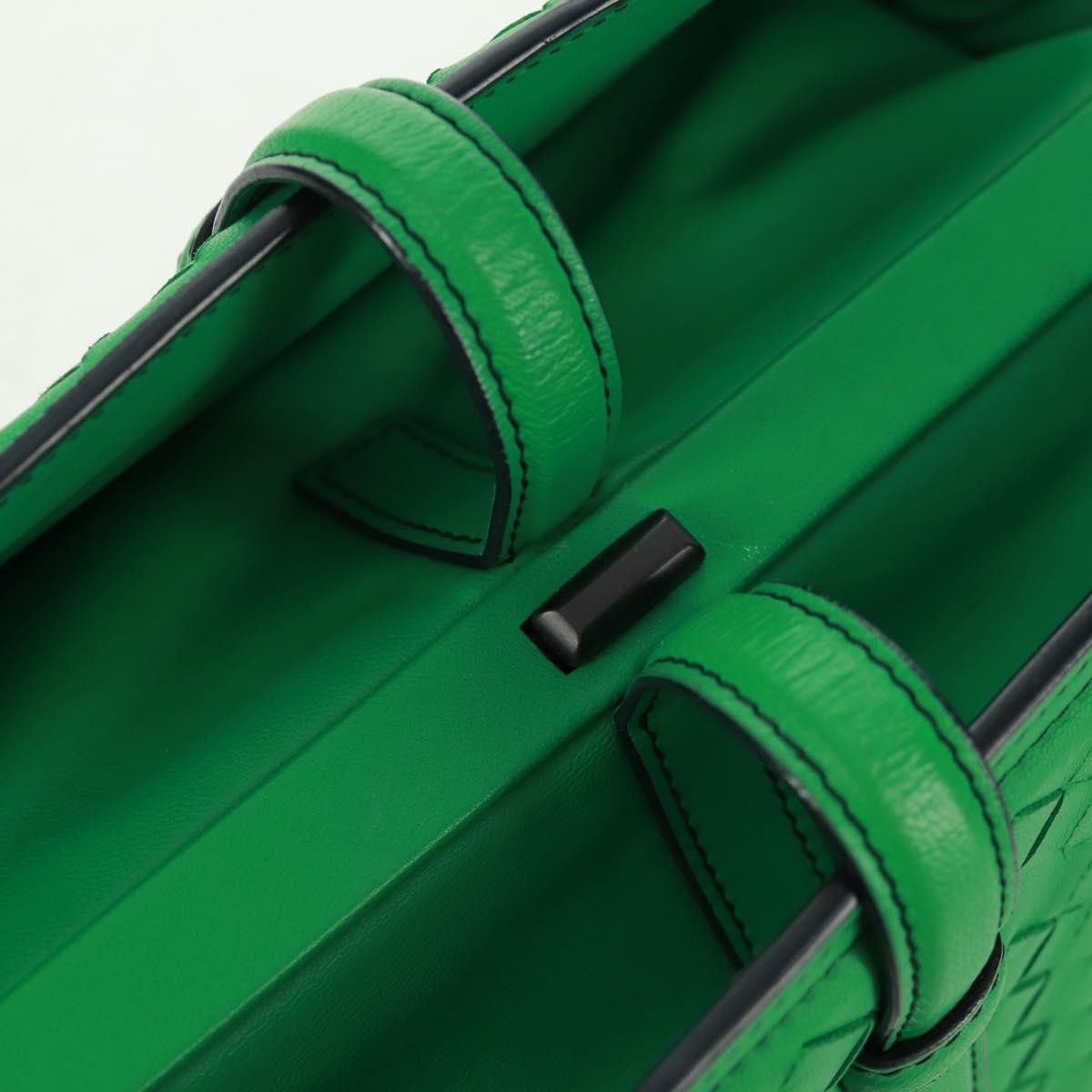 Bottega Veneta Intrecciato Handbag Leather Green Leather Handbag
