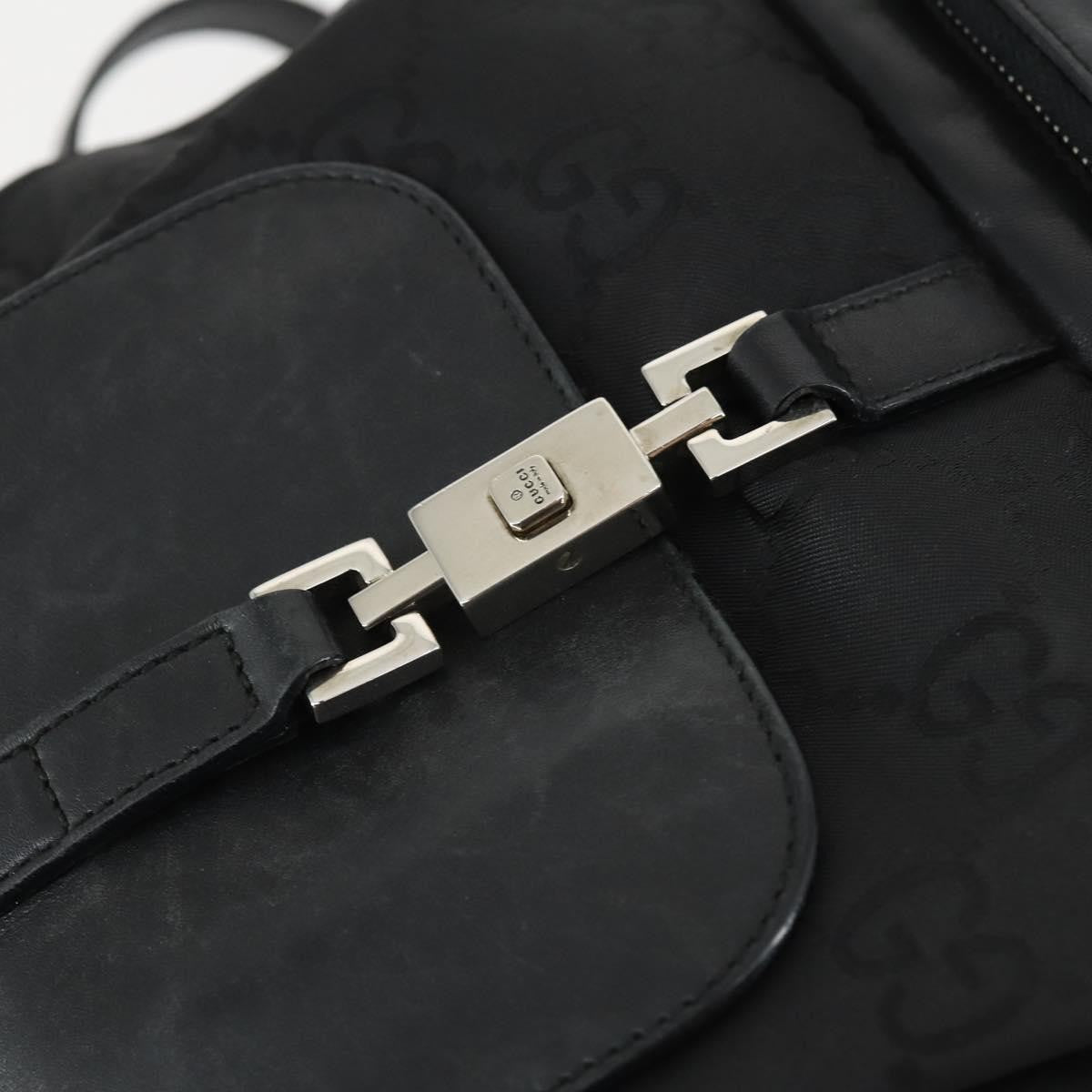 Gucci Vintage Jackie Backpack Gg Canvas Black Canvas Backpack Bag (Pre-Owned)
