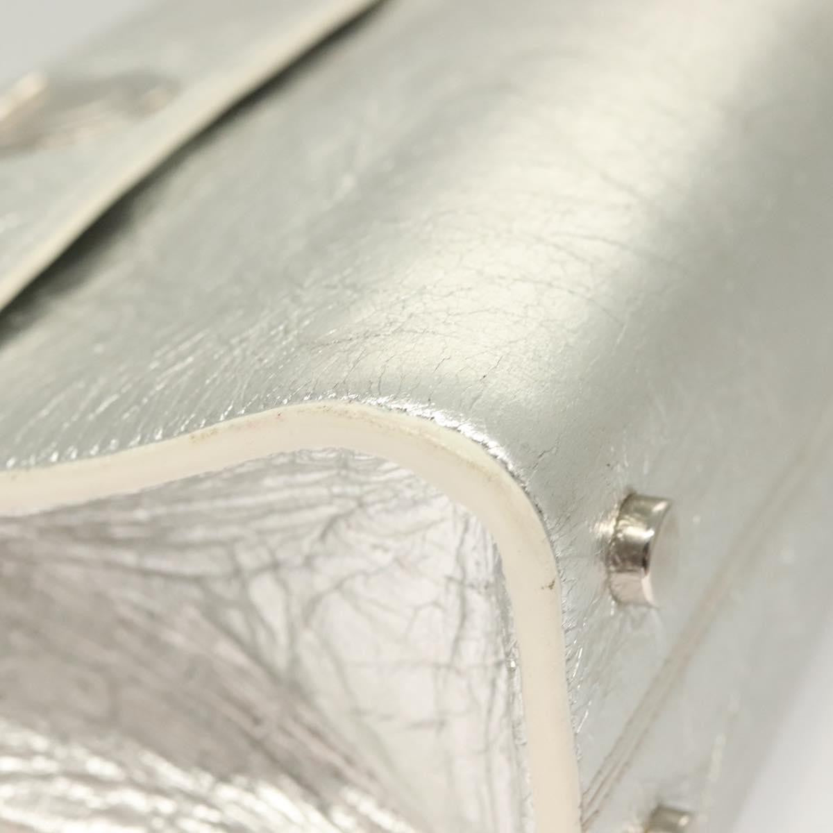 Christian Dior Diorever Bag Leather Silver Leather Bag (Pre-Owned)
