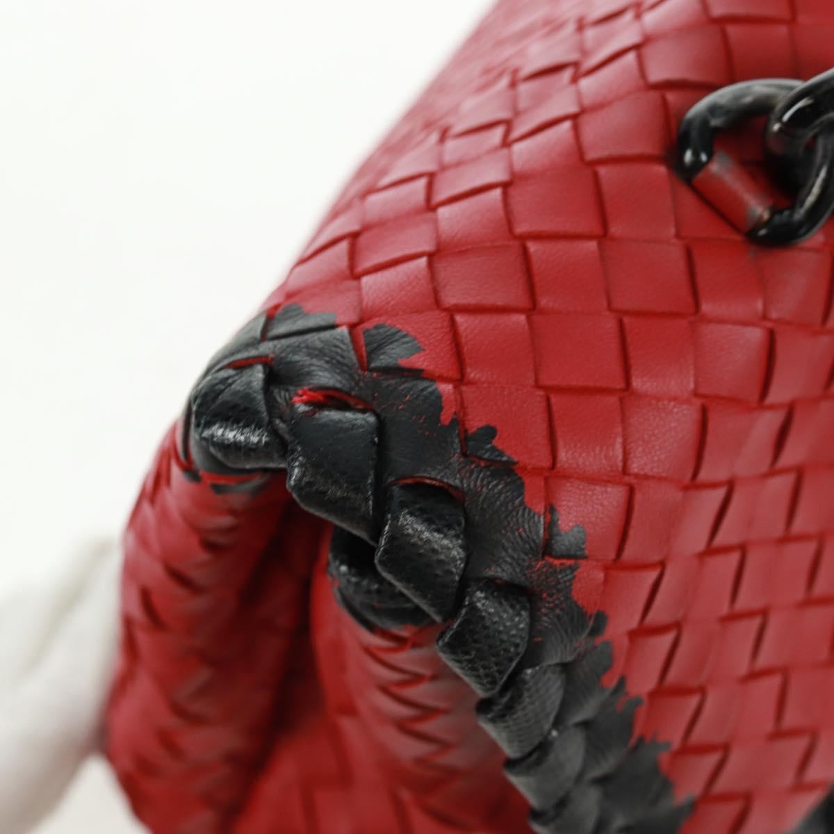 Bottega Veneta Glass Shoulder Bag Intrecciato Nappa With Snakeskin Red Leather Shoulder Bag Bag