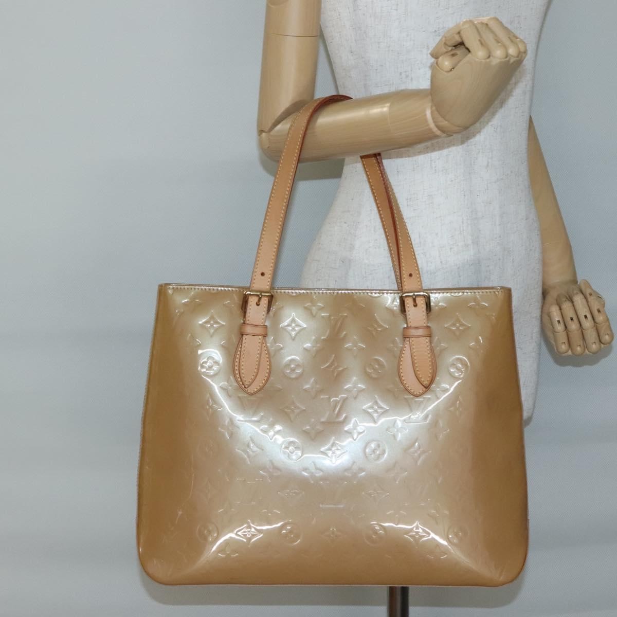Louis Vuitton Brentwood Handbag Monogram Vernis Brown Patent_Leather Shoulder Bag
