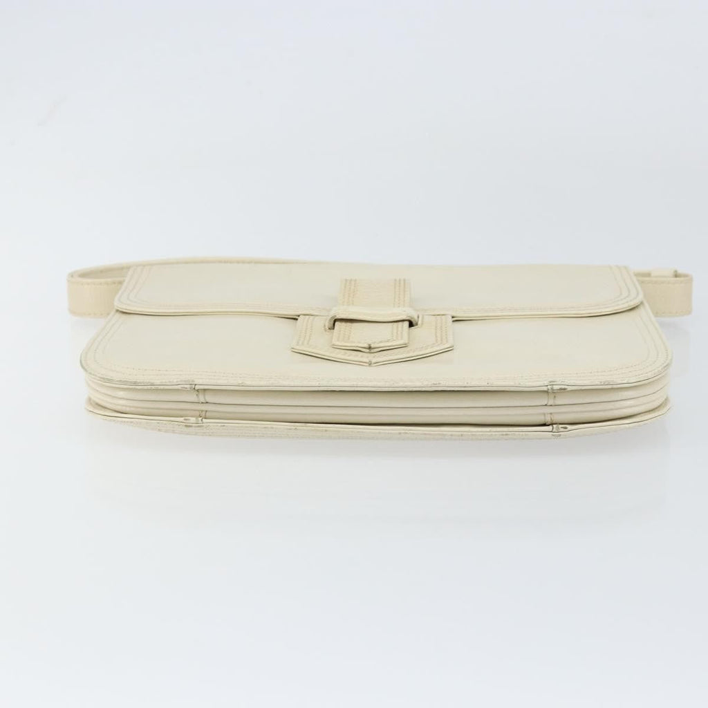 Saint Laurent Vintage Shoulder Bag Leather White Leather Shoulder Bag Bag (Pre-Owned)