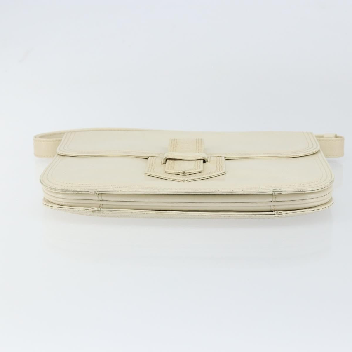 Saint Laurent Vintage Shoulder Bag Leather White Leather Shoulder Bag Bag (Pre-Owned)
