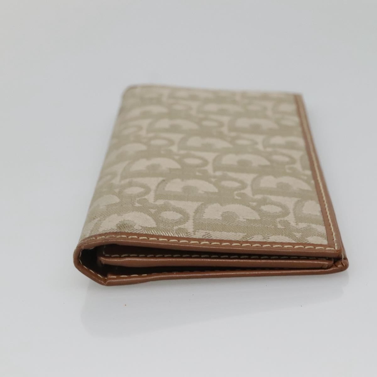 Christian Dior Trotter French Wallet Diorissimo Canvas Green Canvas Wallets Accessory (Pre-Owned)