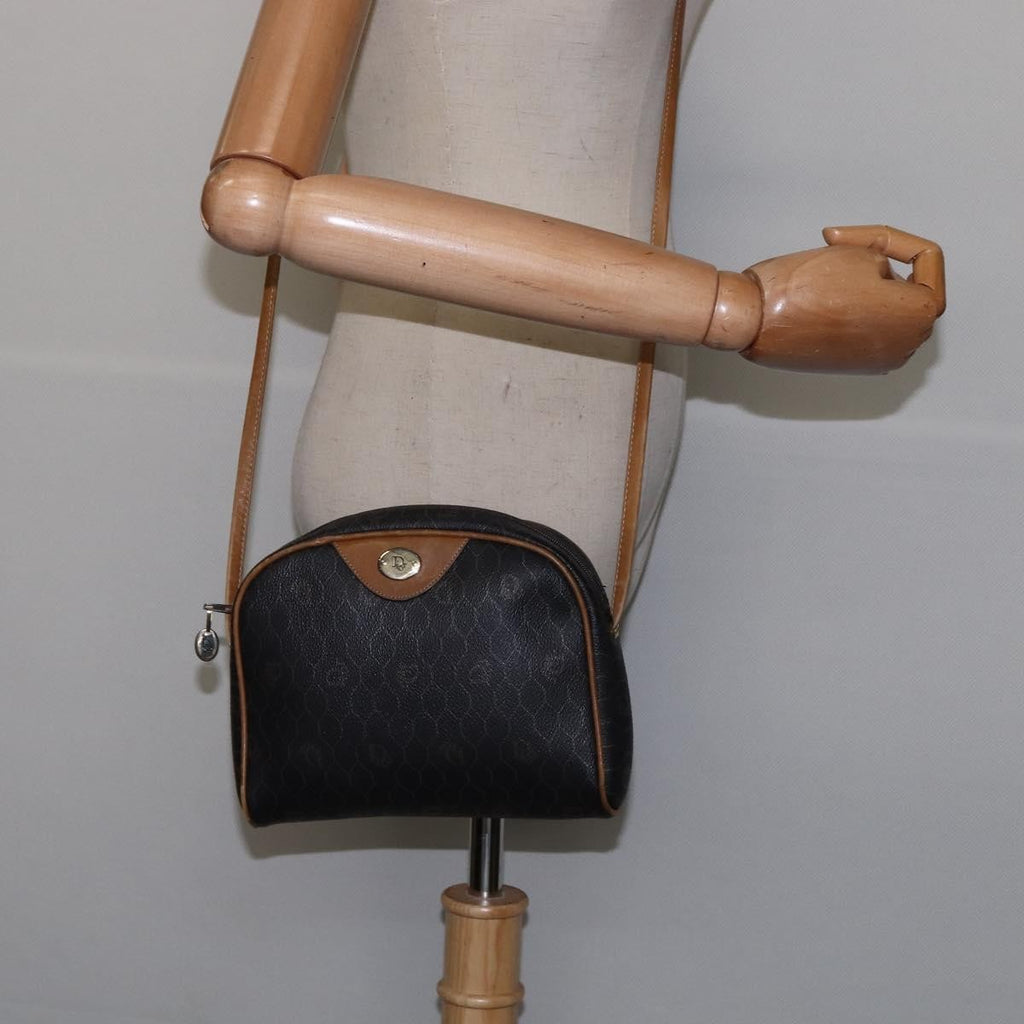 Christian Dior Vintage Honeycomb Shoulder Bag Canvas Black Canvas Bag (Pre-Owned)