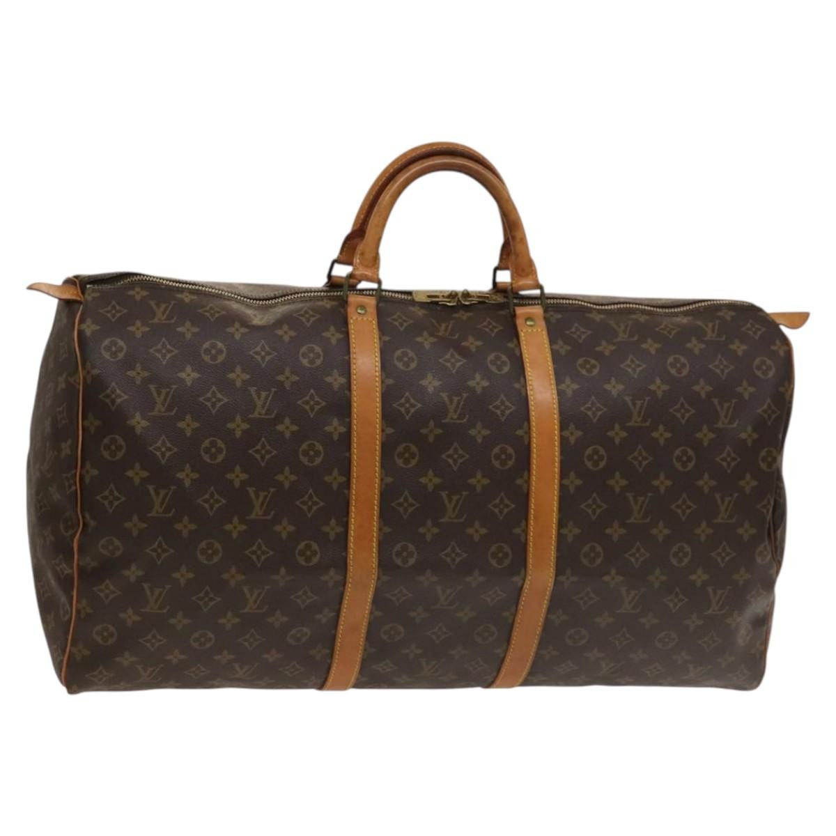 Louis Vuitton Keepall Bag Monogram Canvas Brown Canvas Travel Bag