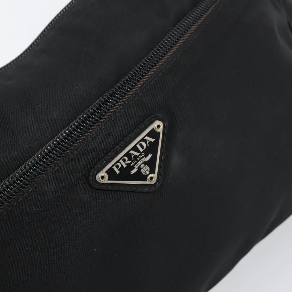 Prada Front Zip Messenger Bag Tessuto Black Nylon Shoulder Bag Bag