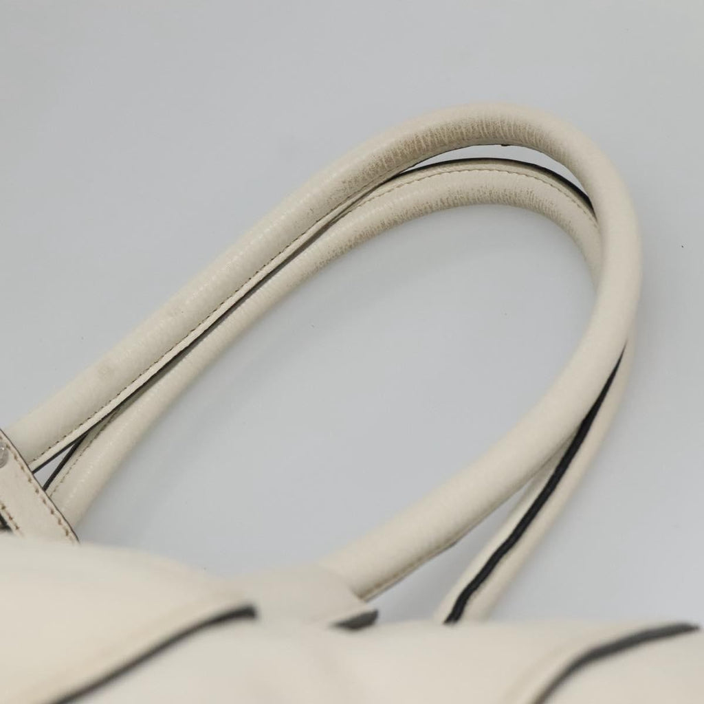 Prada Front Pocket Wing Convertible Tote Vitello Daino White Leather Tote Bag Bag