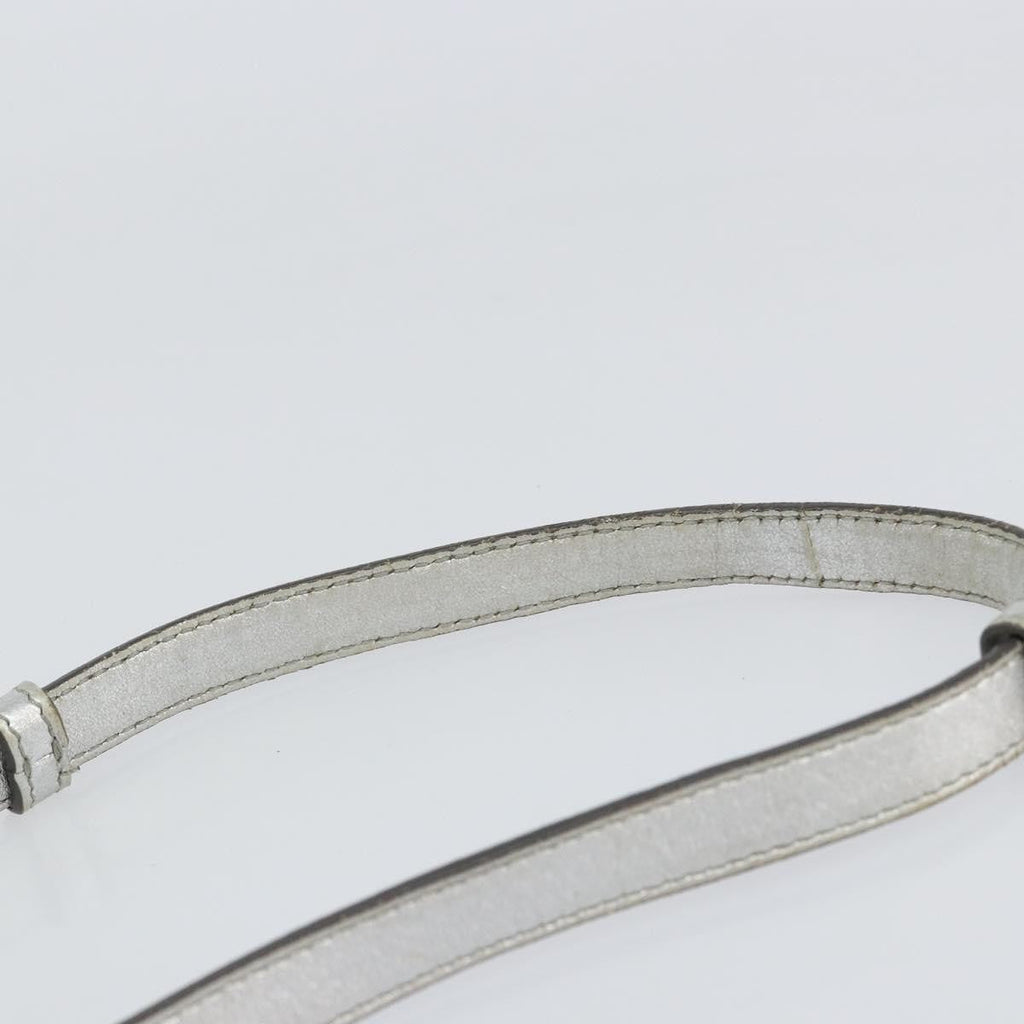 Saint Laurent Classic Duffle Bag Leather Silver Leather Handbag (Pre-Owned)