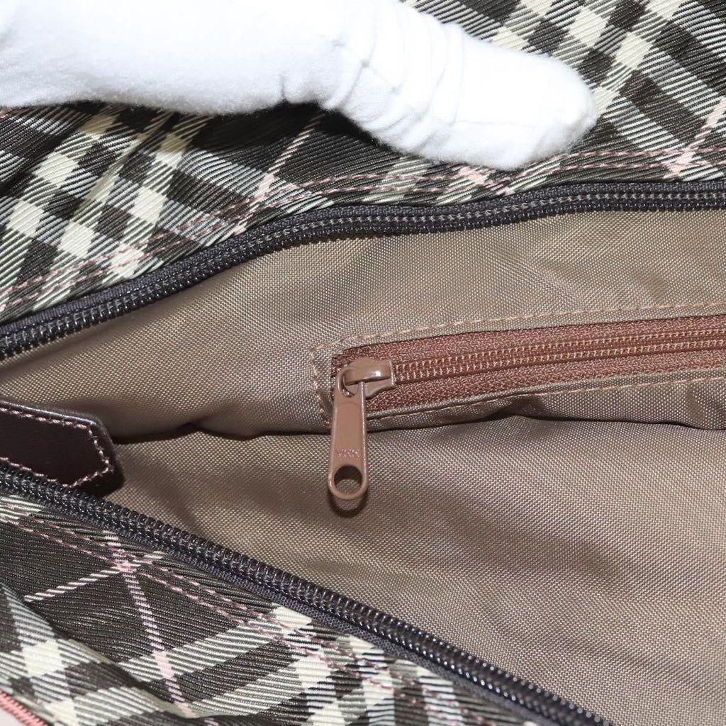 Burberry Nova Check Blue Label Nylon Pink Nylon Handbag