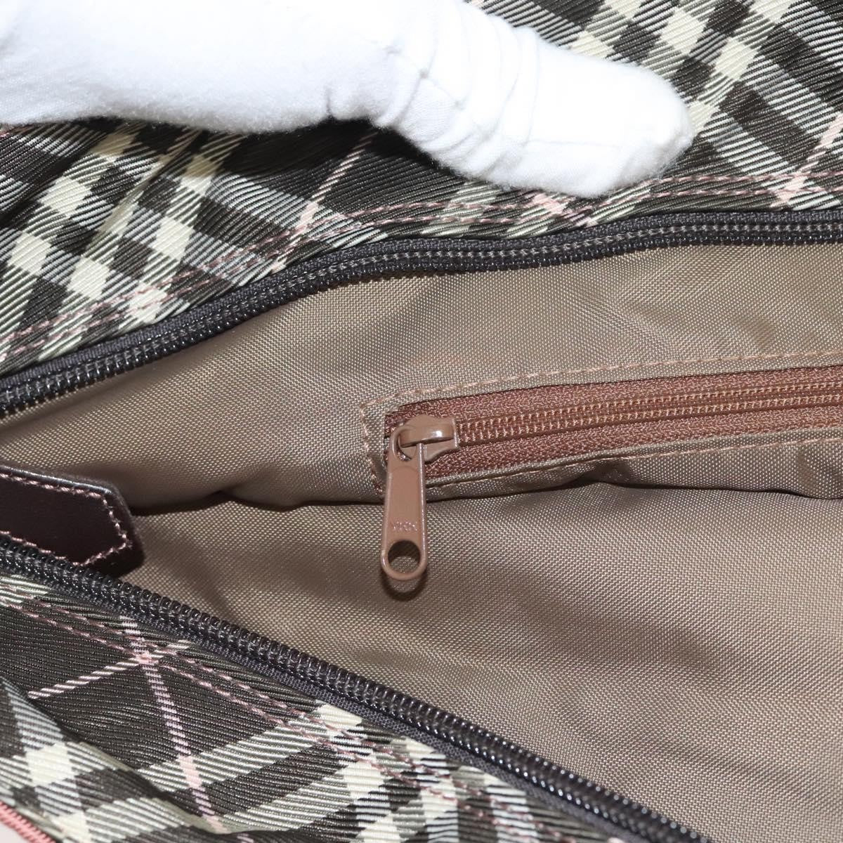 Burberry Nova Check Blue Label Nylon Pink Nylon Handbag